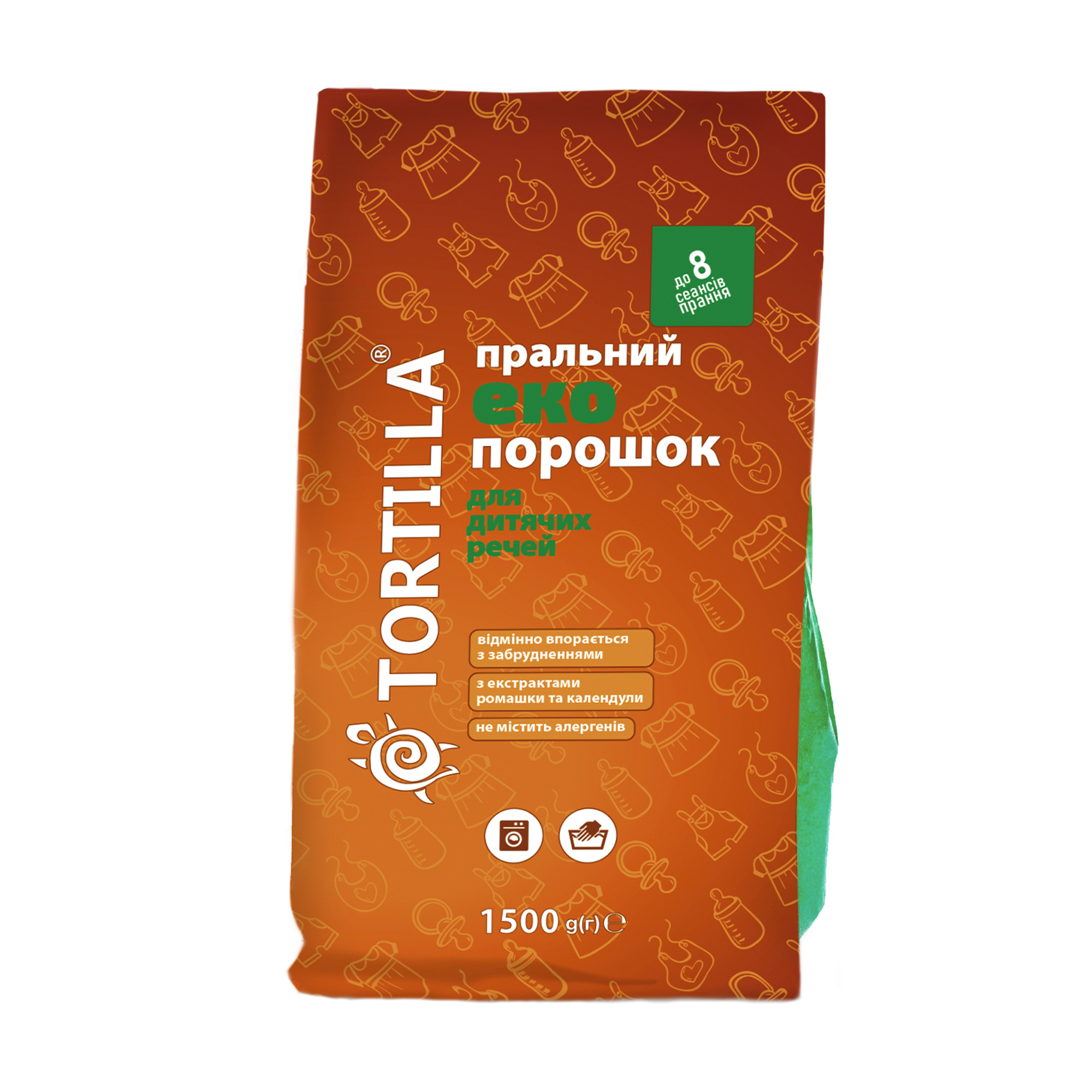 Пральний екопорошок Tortilla Eco для прання дитячих речей, 1.5 кг